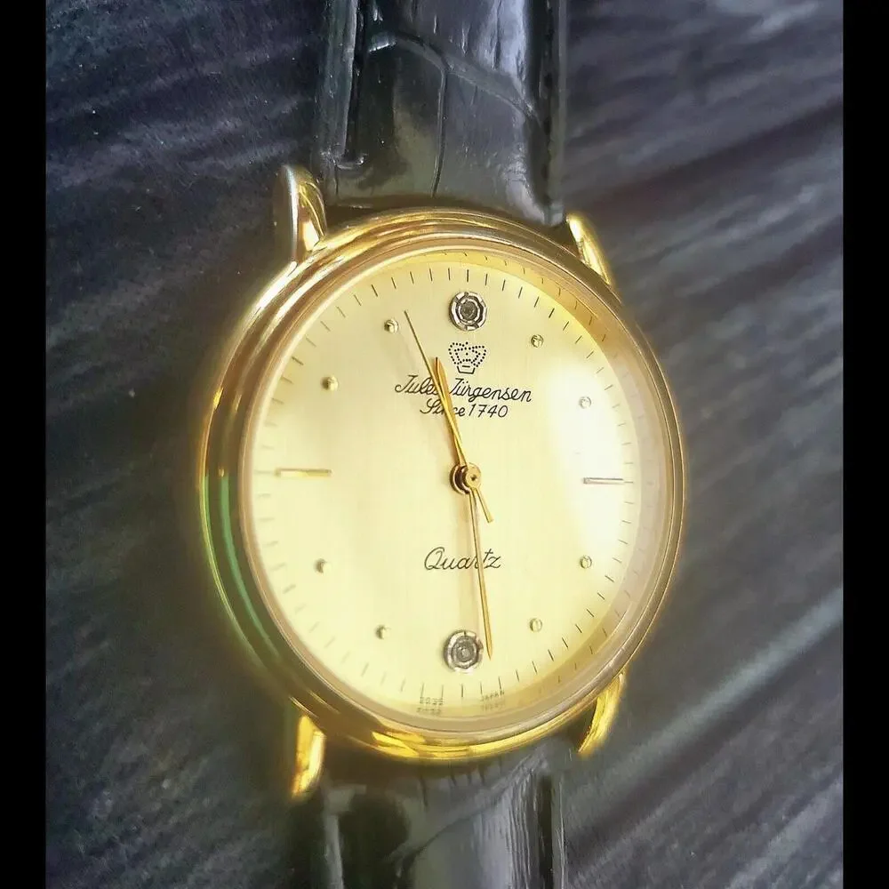 Rare‎ 1970s Jules Jurgensen Men’s 377 Gold Diamond Dial Watch